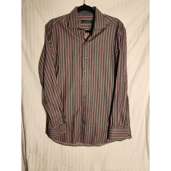 HAMMER MADE Men's Long Sleeve Pink & Gray Button Up Size 39/15.5 - Picture 3 of 11